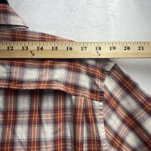 Eddie Bauer Plaid Collared Button-Up Short Sleeve Shirt Men Medium Multicolor - Picture 5 of 16